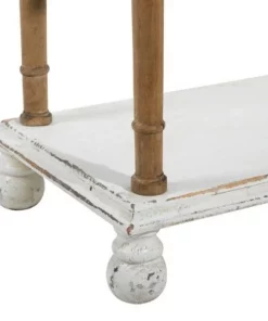 Olivia & May Farmhouse Wood Rectangle Shelving Unit White - Olivia & May -Bookshelves Sales Shop unnamed file 3863