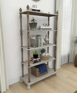 Olivia & May Farmhouse Wood Rectangle Shelving Unit White - Olivia & May -Bookshelves Sales Shop unnamed file 3865
