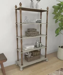 Olivia & May Farmhouse Wood Rectangle Shelving Unit White - Olivia & May -Bookshelves Sales Shop unnamed file 3869