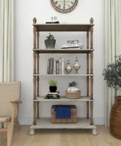 Olivia & May Farmhouse Wood Rectangle Shelving Unit White - Olivia & May -Bookshelves Sales Shop unnamed file 3872