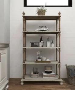 Olivia & May Farmhouse Wood Rectangle Shelving Unit White - Olivia & May -Bookshelves Sales Shop unnamed file 3875