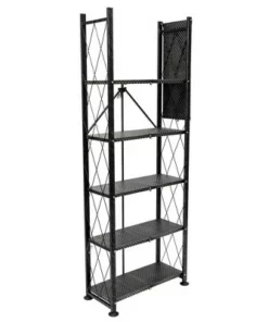 Origami 6 Tier Classic Stamped Steel Bookcase Organizer Storage Rack, Black -Bookshelves Sales Shop unnamed file 388