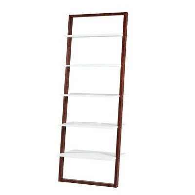 Phyliss White Metal Leaning Ladder Shelves - Inspire Q Espresso 8 Phyliss White Metal Leaning Ladder Shelves - Inspire Q Espresso - Image 6