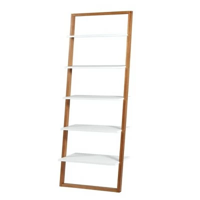 Phyliss White Metal Leaning Ladder Shelves - Inspire Q Espresso 9 Phyliss White Metal Leaning Ladder Shelves - Inspire Q Espresso - Image 7