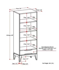Pearson Bookcase with Storage - Wyndenhall Walnut Brown -Bookshelves Sales Shop unnamed file 3894