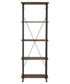Ronay Rustic Industrial Etagere Bookshelf - Inspire Q Oak
