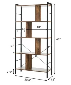 Costway 4-Tier Bookcase Industrial Bookshelf Floor Standing Storage Rack -Bookshelves Sales Shop unnamed file 398