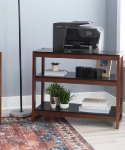 29.5" Sierah Low Bookcase - Linon Black/walnut