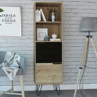 67" Aster 2 Tier Shelf Slim Bookshelf Light Wood - RST Brands 3 67" Aster 2 Tier Shelf Slim Bookshelf Light Wood - RST Brands