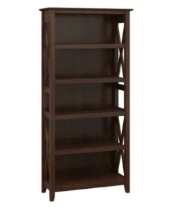 5 Shelf Key West Bookcase - Bush Furniture Pure White Oak -Bookshelves Sales Shop unnamed file 4036