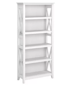 5 Shelf Key West Bookcase - Bush Furniture Pure White Oak -Bookshelves Sales Shop unnamed file 4037