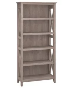 5 Shelf Key West Bookcase - Bush Furniture Pure White Oak -Bookshelves Sales Shop unnamed file 4038