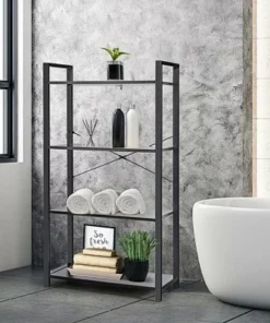 Costway 4-Tier Bookshelf Industrial Bookcase Diaplay Shelf Storage Rack Rustic BrownBlack -Bookshelves Sales Shop unnamed file 404