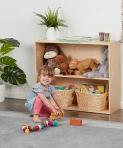 ECR4Kids Birch Streamline 2-Shelf Storage Cabinet with Back