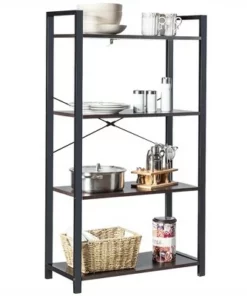 Costway 4-Tier Bookshelf Industrial Bookcase Diaplay Shelf Storage Rack Rustic BrownBlack -Bookshelves Sales Shop unnamed file 407