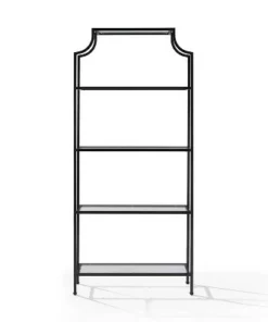 80" Aimee Glass Etagere Oil Rubbed Bronze - Crosley