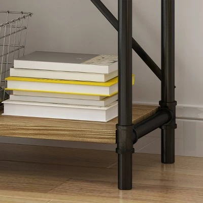 Honeysuckle Industrial Three Shelf Bookcase - Christopher Knight Home Gray/pewter Finish 4 Honeysuckle Industrial Three Shelf Bookcase - Christopher Knight Home Gray/pewter Finish - Image 2