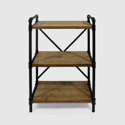Honeysuckle Industrial Three Shelf Bookcase - Christopher Knight Home Gray/pewter Finish 7 Honeysuckle Industrial Three Shelf Bookcase - Christopher Knight Home Gray/pewter Finish - Image 5