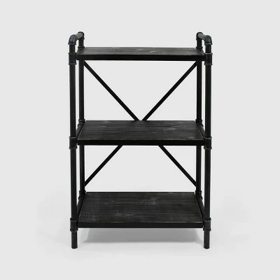 Honeysuckle Industrial Three Shelf Bookcase - Christopher Knight Home Gray/pewter Finish 8 Honeysuckle Industrial Three Shelf Bookcase - Christopher Knight Home Gray/pewter Finish - Image 6
