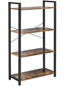 Costway 4-Tier Bookshelf Industrial Bookcase Diaplay Shelf Storage Rack Rustic BrownBlack -Bookshelves Sales Shop unnamed file 409