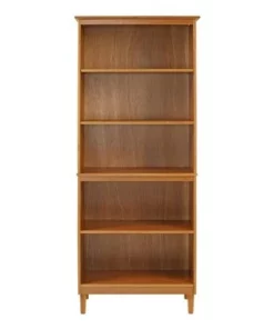 70" Murray High Rise Solid Wood Bookcase - Saracina Home White
