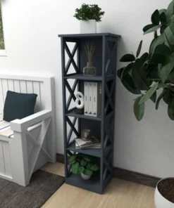 Contemporary 4 Tier Wooden Shelf - Olivia & May Gray -Bookshelves Sales Shop unnamed file 4124