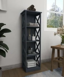 Contemporary 4 Tier Wooden Shelf - Olivia & May Gray -Bookshelves Sales Shop unnamed file 4127