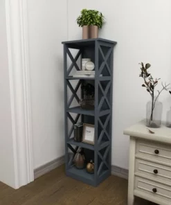 Contemporary 4 Tier Wooden Shelf - Olivia & May Gray -Bookshelves Sales Shop unnamed file 4128