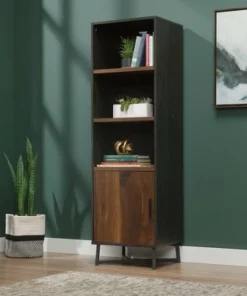 70" Canton Lane Bookcase with Door Brew Brown - Sauder