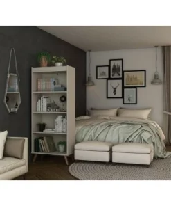 Hampton 4 Shelf Bookcase - Manhattan Comfort Black