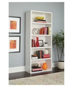 72.77" 5 Shelf Bookshelf White - ClosetMaid