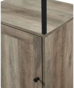 64" Paterson Industrial Farmhouse Storage Shelf with Cabinet - Saracina Home Rustic Oak -Bookshelves Sales Shop unnamed file 4195