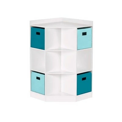 5pc Kids' Corner Cabinet Set with 4 Bins Set - RiverRidge Home Gray/turquoise/aqua 8 5pc Kids' Corner Cabinet Set with 4 Bins Set - RiverRidge Home Gray/turquoise/aqua - Image 6