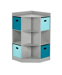 5pc Kids' Corner Cabinet Set with 4 Bins Set - RiverRidge Home Gray/turquoise/aqua 25 5pc Kids' Corner Cabinet Set with 4 Bins Set - RiverRidge Home Gray/turquoise/aqua -Bookshelves Sales Shop unnamed file 4209