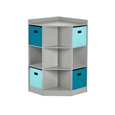 5pc Kids' Corner Cabinet Set with 4 Bins Set - RiverRidge Home Gray/turquoise/aqua 14 5pc Kids' Corner Cabinet Set with 4 Bins Set - RiverRidge Home Gray/turquoise/aqua - Image 12