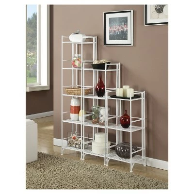 32.75" 3 Tier Folding Metal Shelf White - Breighton Home 4 32.75" 3 Tier Folding Metal Shelf White - Breighton Home - Image 2
