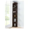 77" Pella Contemporary Corner Display Shelf Dark Walnut - HOMES: Inside + Out