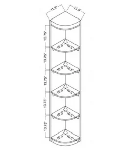 77" Pella Contemporary Corner Display Shelf Dark Walnut - HOMES: Inside + Out -Bookshelves Sales Shop unnamed file 4282