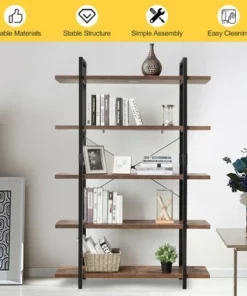 Costway 5-Tier Bookshelf Industrial Bookcase Open Storage Shelf Display Rack -Bookshelves Sales Shop unnamed file 429