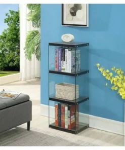 40.75" SoHo 4 Tier Tower Bookcase Weathered - Breighton Home Gray