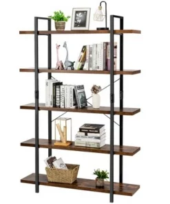 Costway 5-Tier Bookshelf Industrial Bookcase Open Storage Shelf Display Rack -Bookshelves Sales Shop unnamed file 432