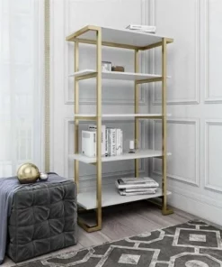 55.51" Camila 5 Shelf Bookcase White - CosmoLiving by Cosmopolitan -Bookshelves Sales Shop unnamed file 4321