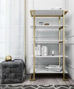 55.51" Camila 5 Shelf Bookcase White - CosmoLiving by Cosmopolitan -Bookshelves Sales Shop unnamed file 4322