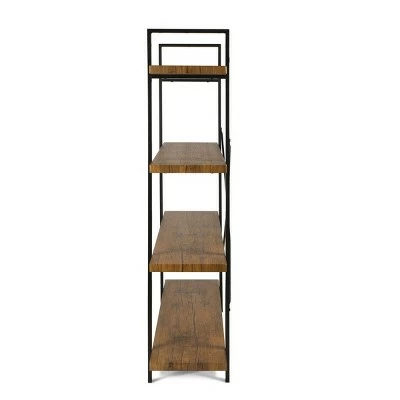 54.72" Urban 4 Tier Shelf Woodgrain Black - Atlantic 6 54.72" Urban 4 Tier Shelf Woodgrain Black - Atlantic - Image 4