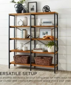Best Choice Products 55in Storage Bookshelf for Living Room, Walkway w/ Industrial, Elevated Design -Bookshelves Sales Shop unnamed file 4331