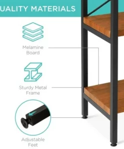 Best Choice Products 55in Storage Bookshelf for Living Room, Walkway w/ Industrial, Elevated Design -Bookshelves Sales Shop unnamed file 4332