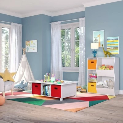 RiverRidge Home Kids' 3 Cubby with 2 Veggie Bin Floor Cabinet White - RiverRidge 6 RiverRidge Home Kids' 3 Cubby with 2 Veggie Bin Floor Cabinet White - RiverRidge - Image 4