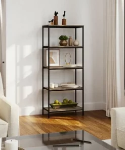 Lavish Home 5-Tier Open Industrial Style Wooden Bookshelf, Gray Woodgrain 11 Lavish Home 5-Tier Open Industrial Style Wooden Bookshelf, Gray Woodgrain -Bookshelves Sales Shop unnamed file 4372