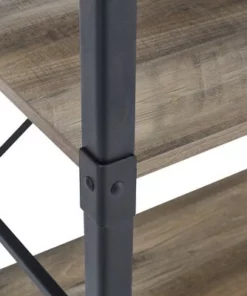 64" Benny Angle Iron 4 Tiered Mixed Material Bookshelf - Saracina Home Rustic Oak -Bookshelves Sales Shop unnamed file 4378