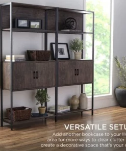 Best Choice Products Storage Bookshelf for Living Room, Walkway w/ Enclosed Cabinet, Elevated Design -Bookshelves Sales Shop unnamed file 4386